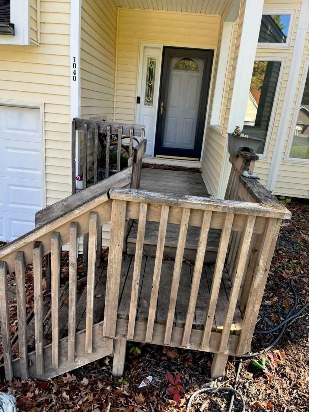 Mound new decking and railings 