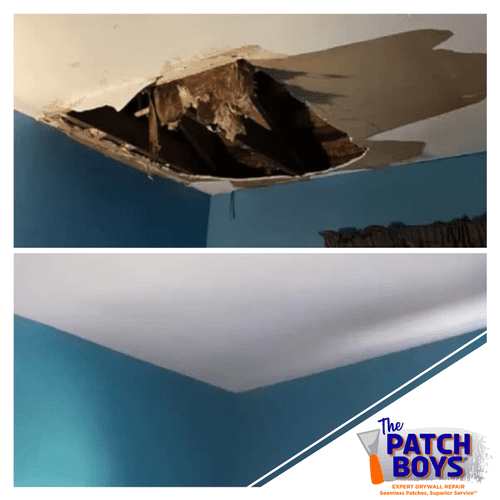 Damaged Ceiling Before & After