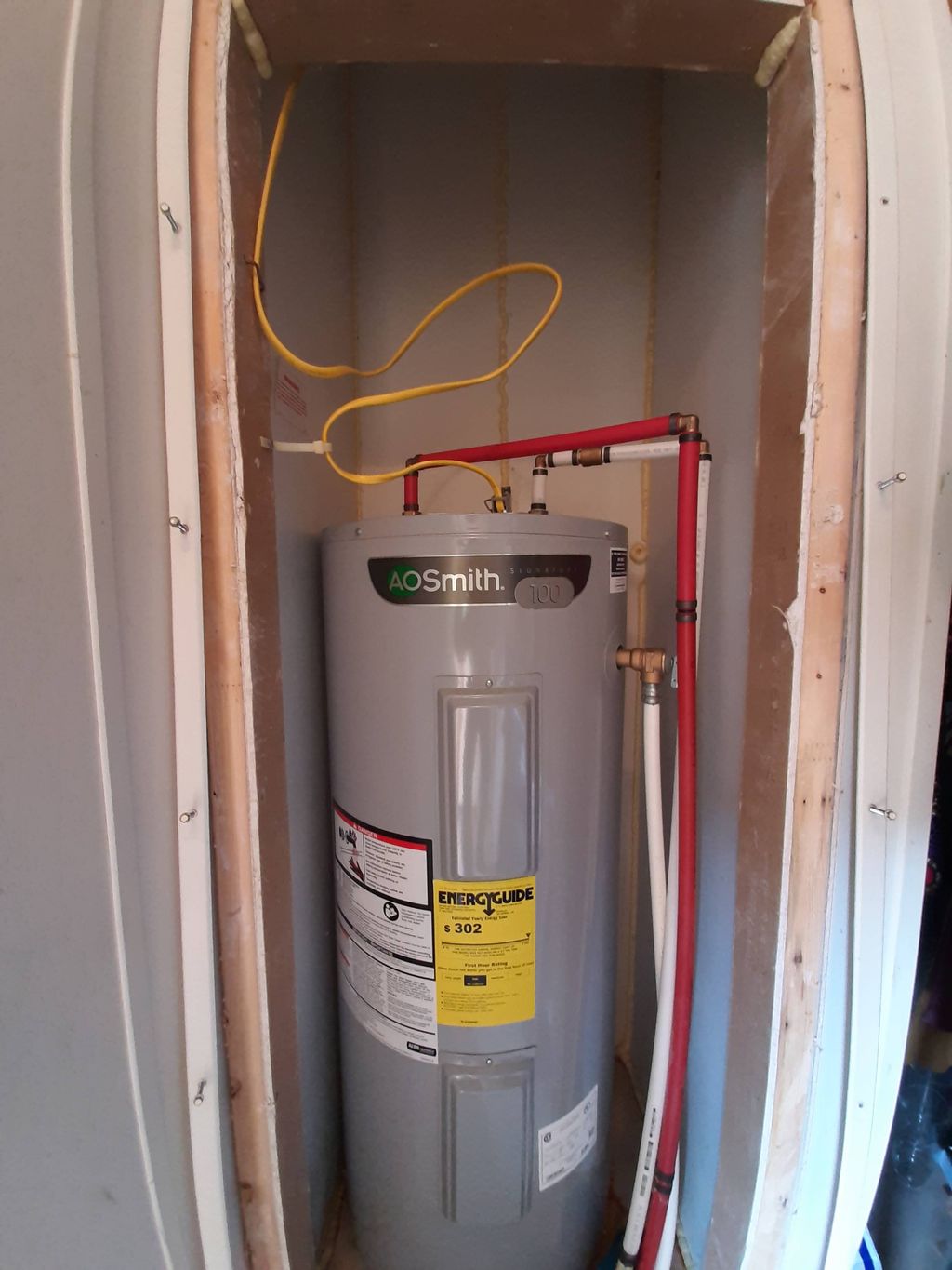 new water heater installed.