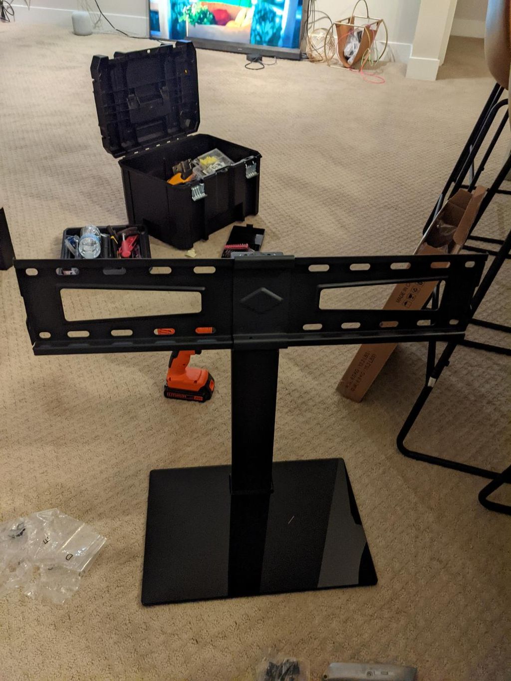 Assembled T.V. stand