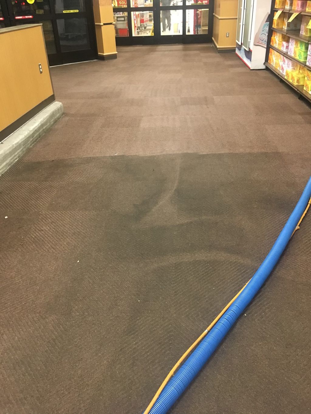 The carpet of a movie theater that I have cleaned 