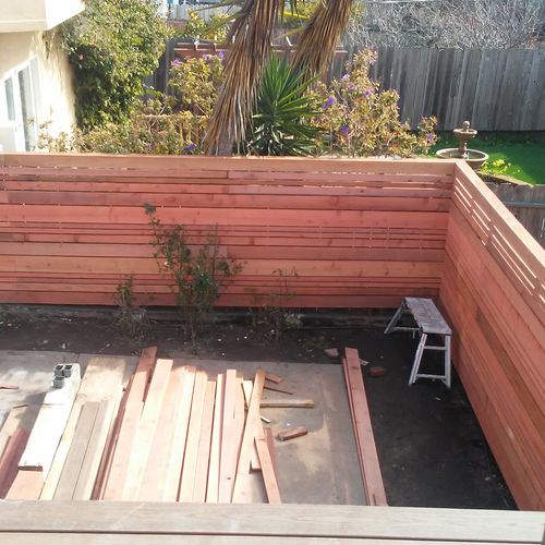 New redwood fence