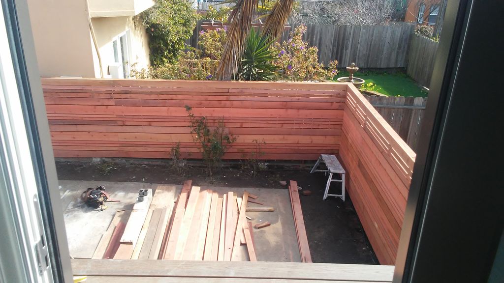 New redwood fence