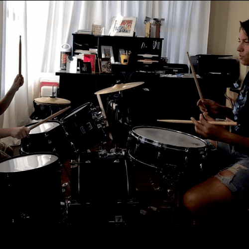 In home drum set lesson