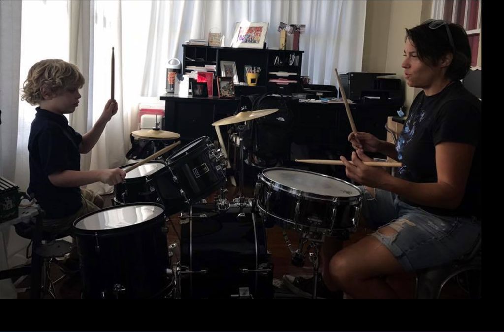 In home drum set lesson
