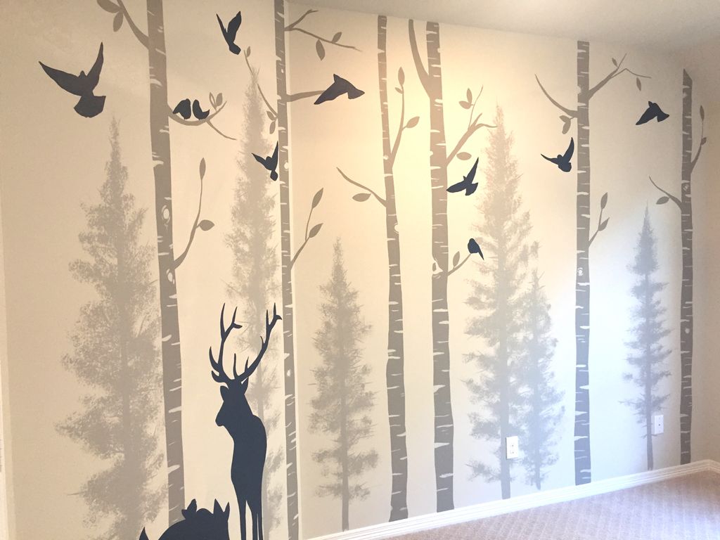 Interior mural for bedroom in private residence