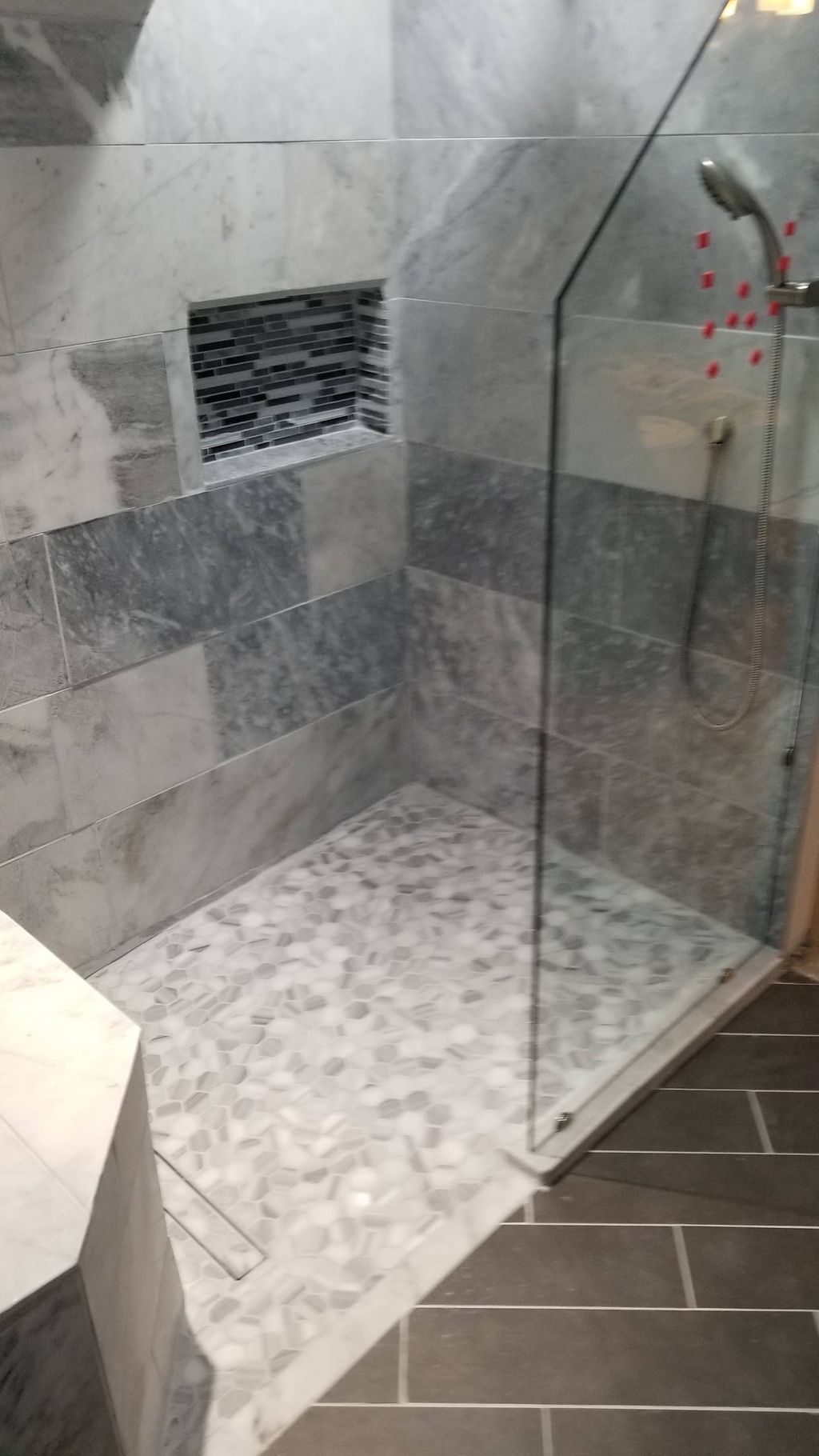 zero step walk in shower