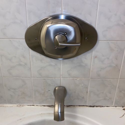 Upgraded shower faucet w/out no tile work needed. 