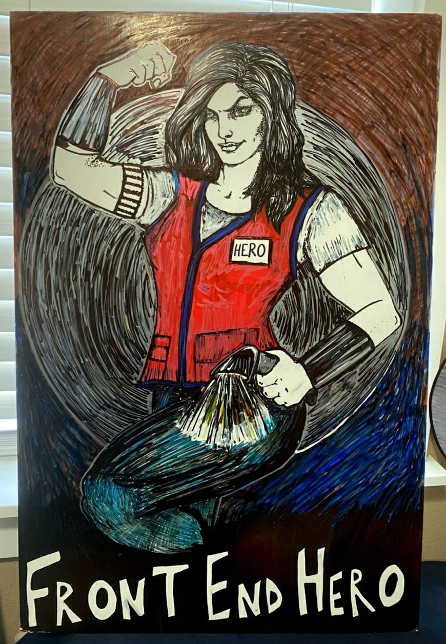 Done with marker on a foam board