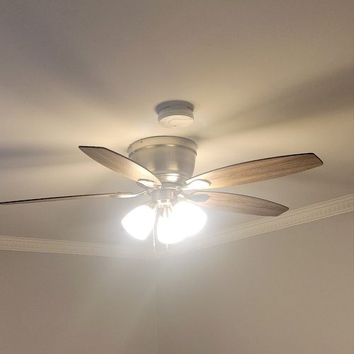 Ed did a great job hanging a ceiling fan in our be