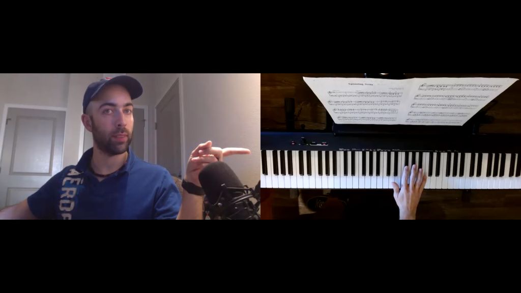 Dual View of Teacher and Keyboard