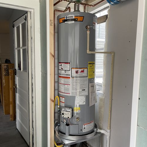 Up-To-Code New 40 Gal. Gas Water Heater Installati
