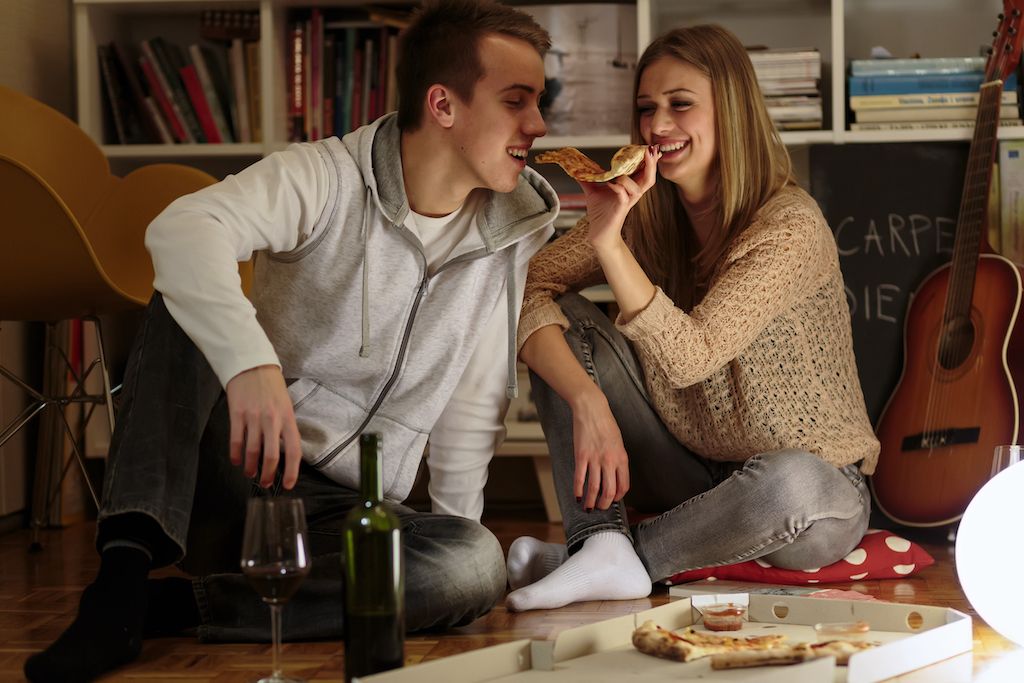 date night idea living room picnic