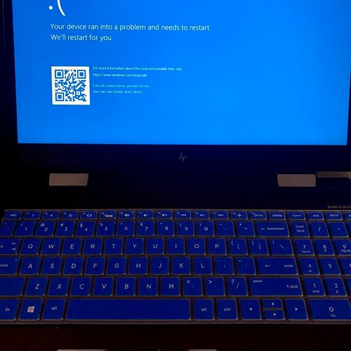 Windows Blue screen computer crashed. Customer rec