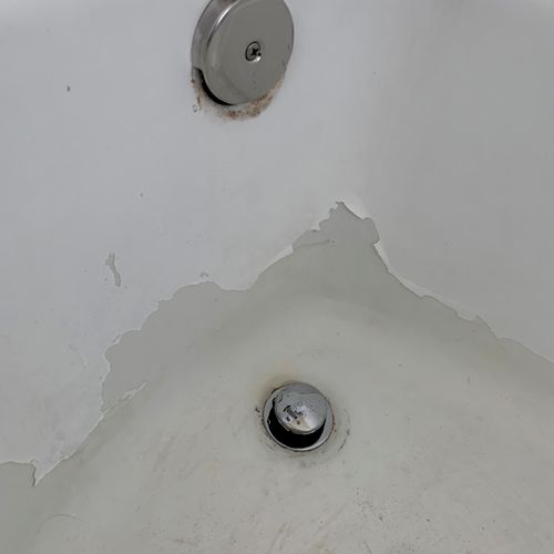 Tub waist and overflow replacement. 