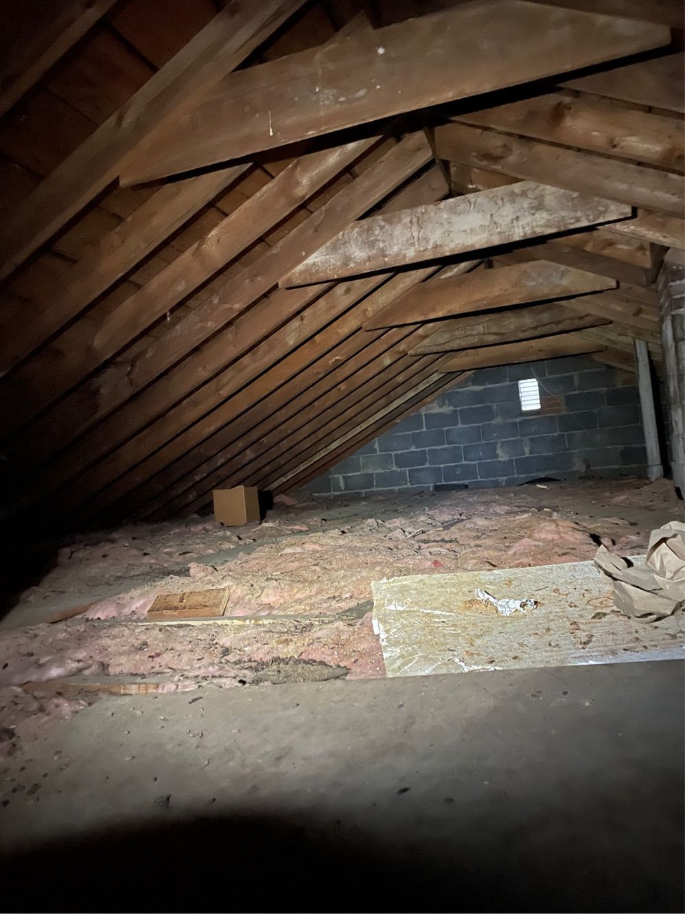 Old matted down insulation that was in desperate n
