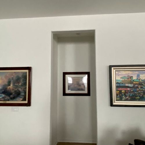 Gary did an excellent job in hanging our paintings