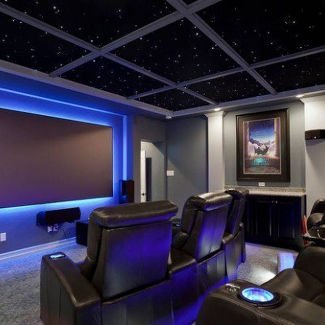 Starfield-ceiling home theater installed by I Connect 4 U