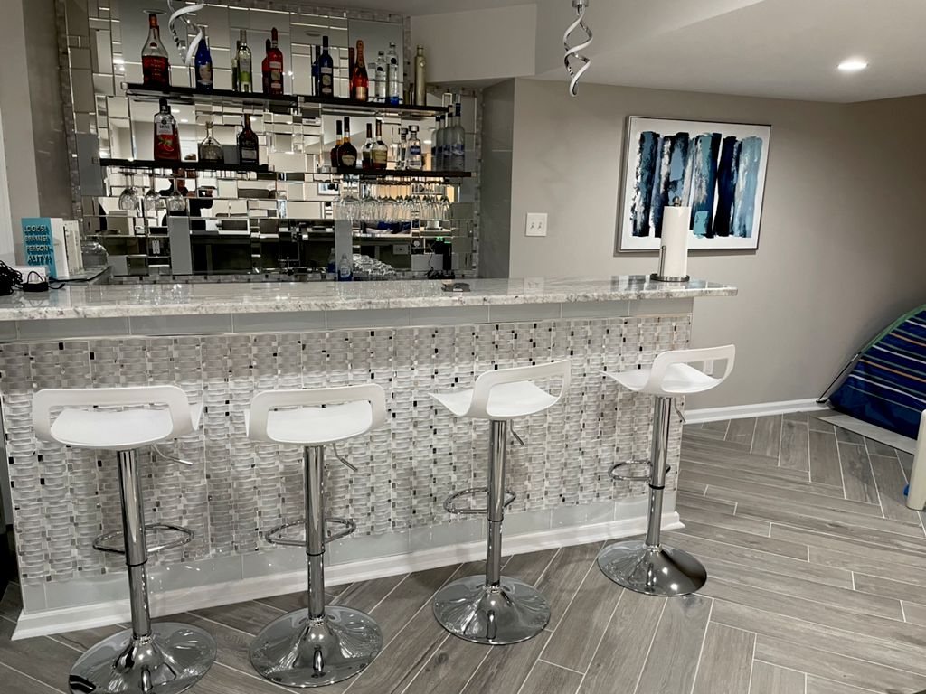 Basement bar built in a new finished basement last