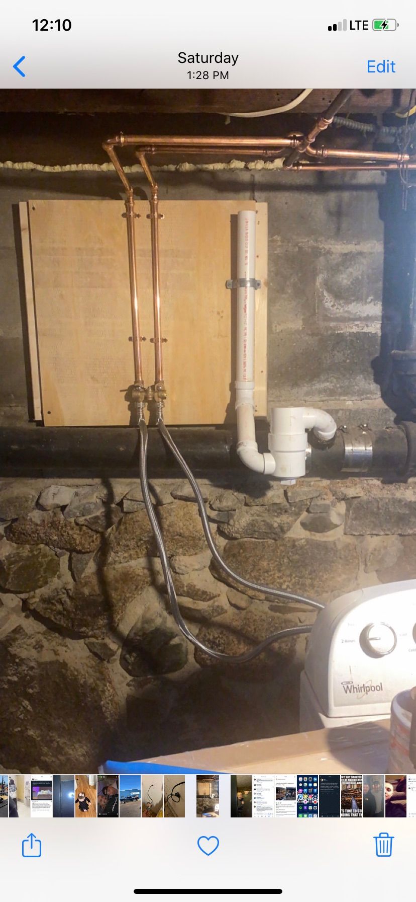 New laundry valve and drainage 