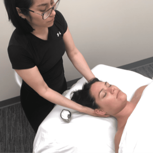 pampering and relaxing head massage