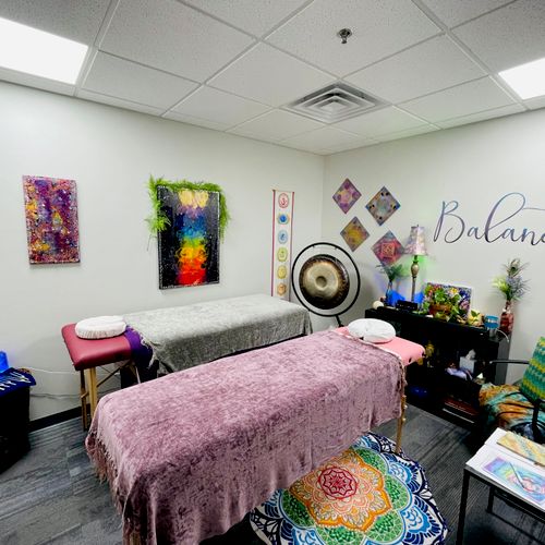 Reiki Room with Two beds for combined sessions. Gr