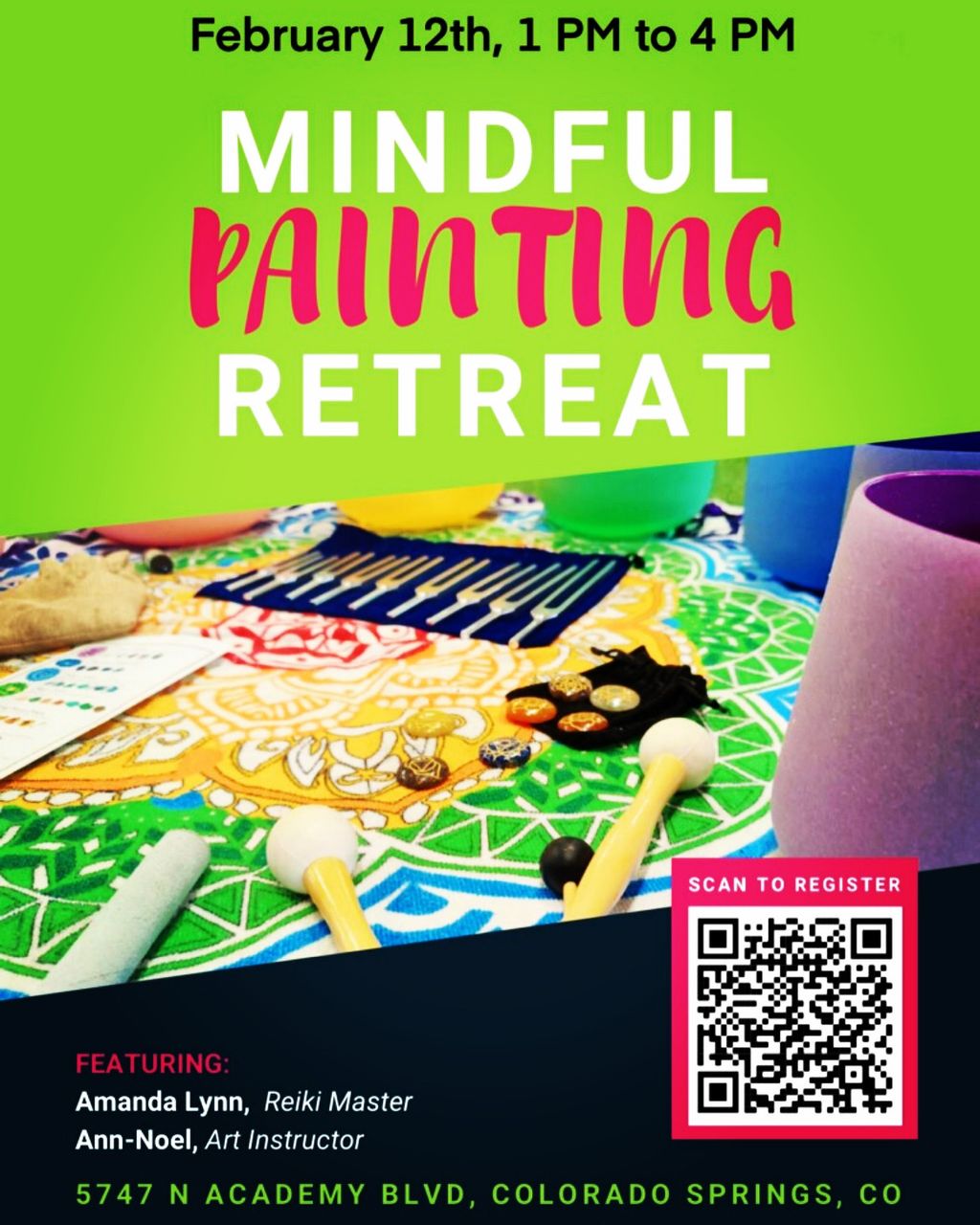 Mindful Painting Classes once a month.