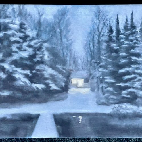 Joe painted a 16X20 oil on canvas scene of our old