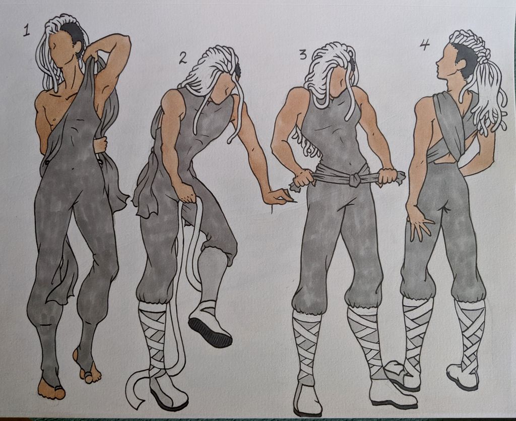 Getting Dressed (Marker on Paper)