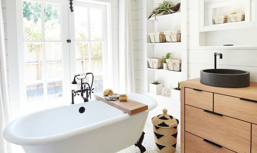 beautiful clean bathroom after spring cleaning