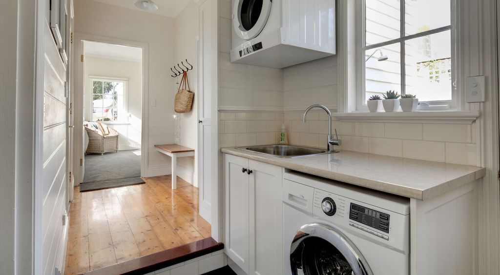 clean laundry room after spring cleaning