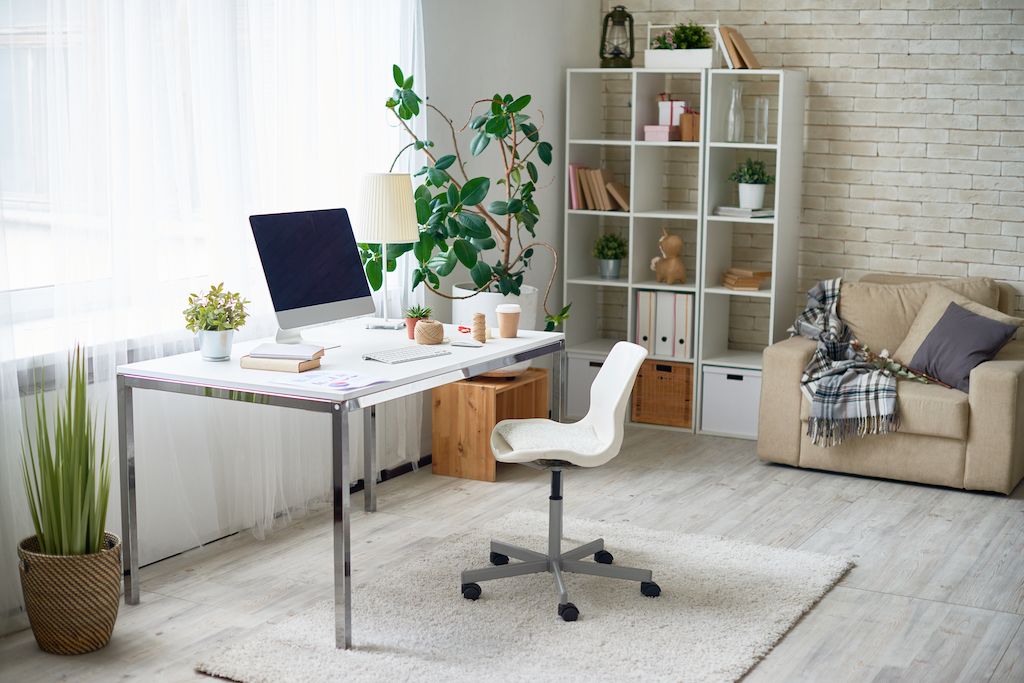 clean home office after spring cleaning