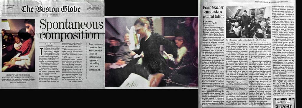 Early Boston Globe feature on recitals at the Grav