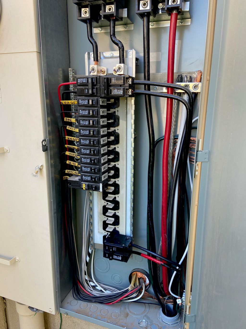 Main panel wiring