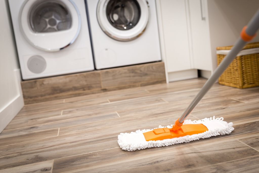 cleaning behind washer and dryer