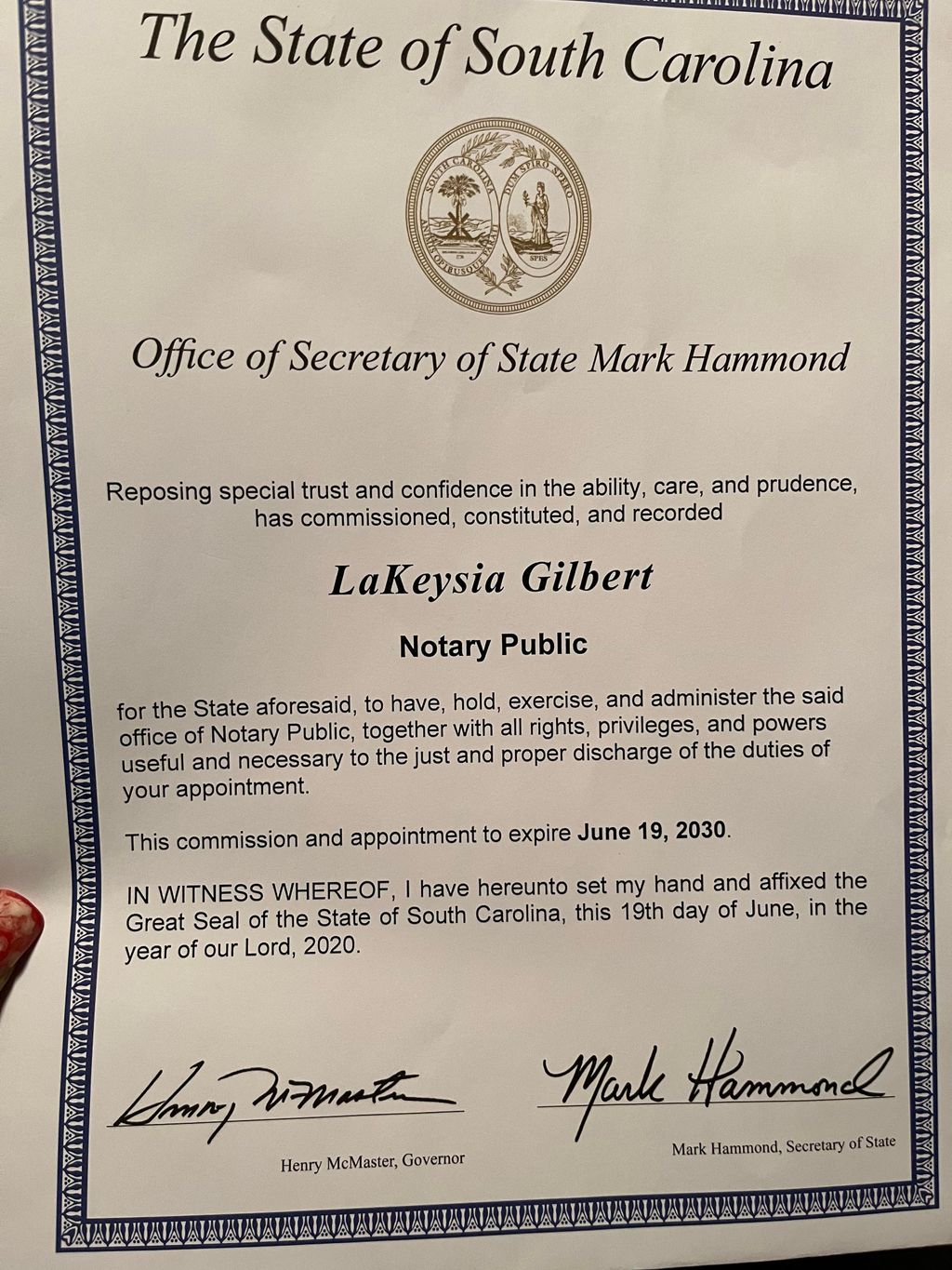 SC Notary