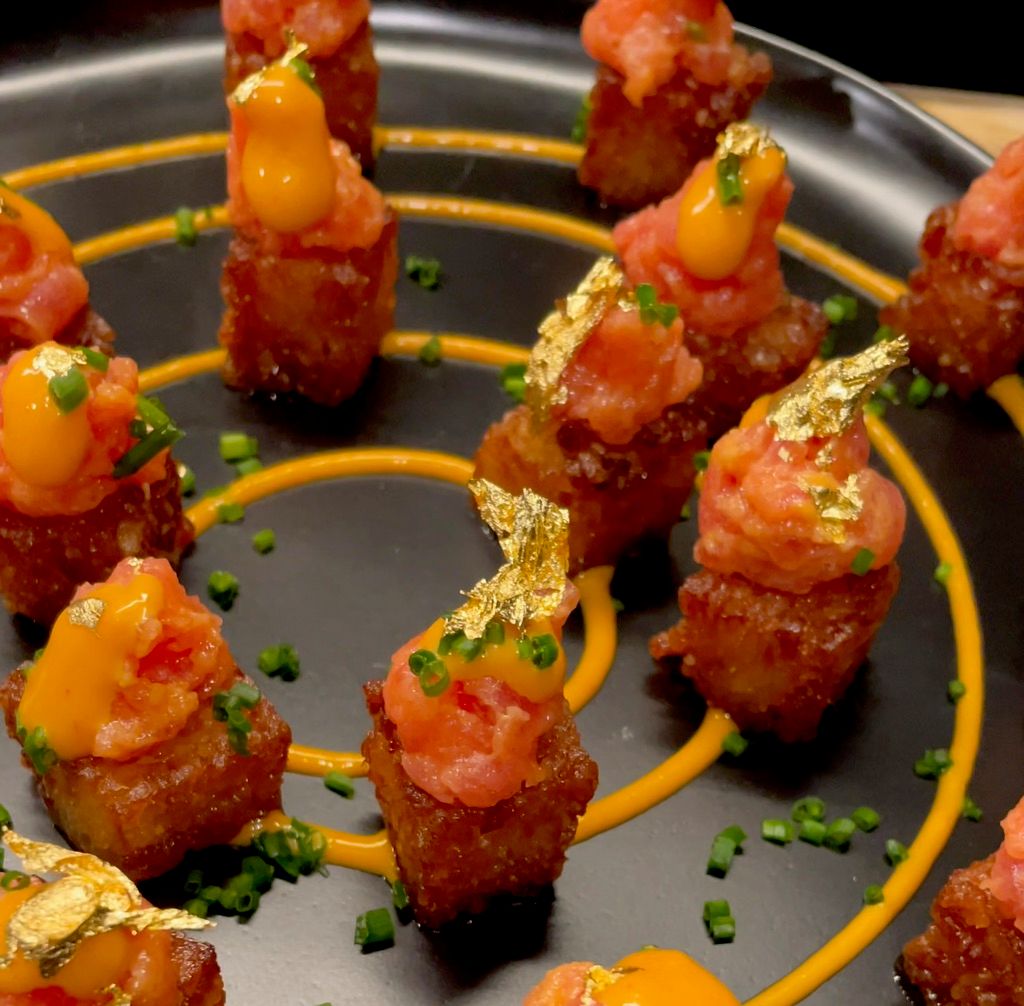 Spicy Tuna Crispy Rice with 24K Gold