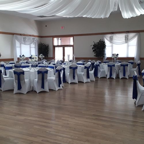 Blue and Silver Wedding Reception