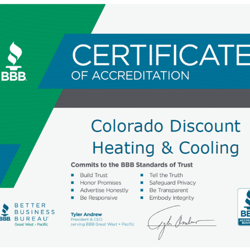  Colorado Discount Heating & Cooling is an accredi