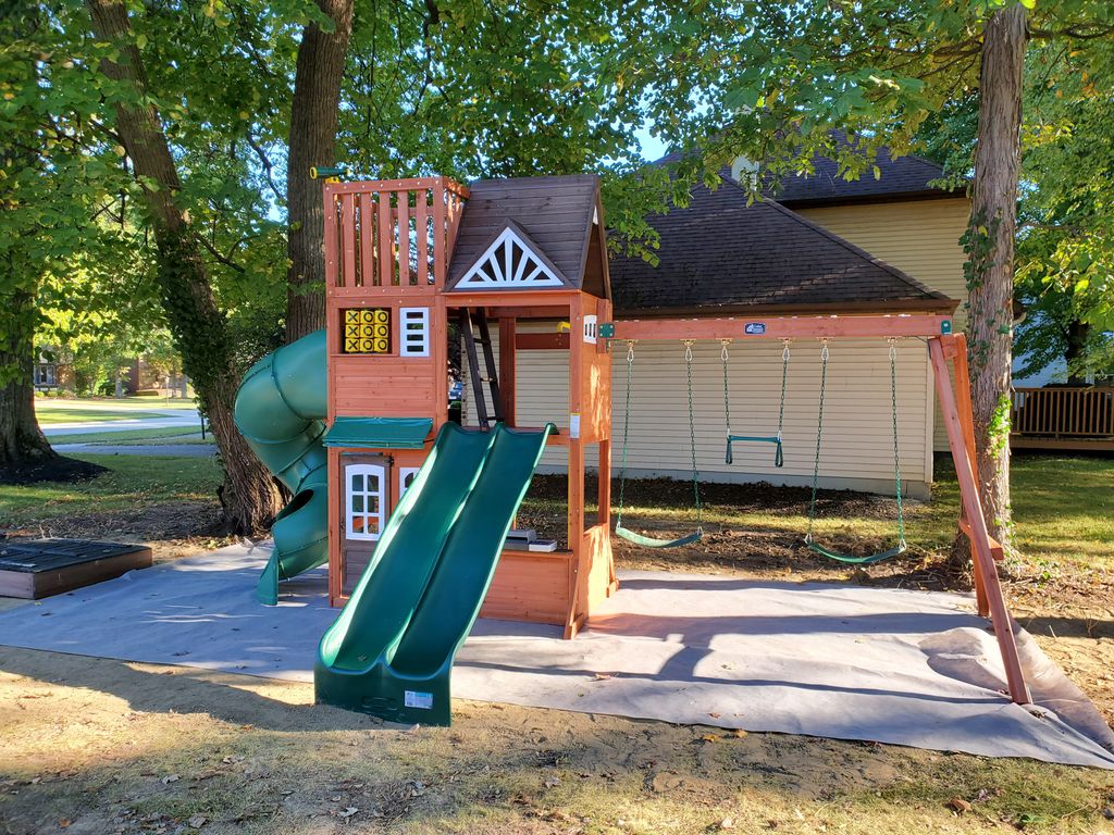 Installation of the Hilltop Playset.