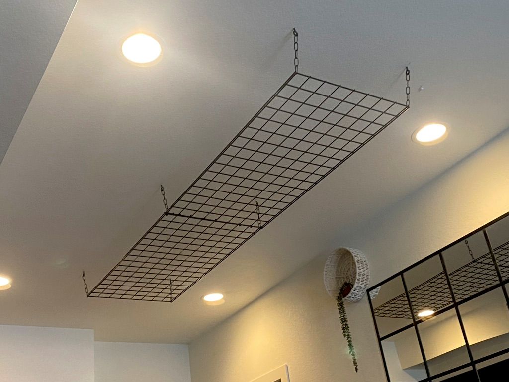 I needed racks hung from my kitchen ceiling within