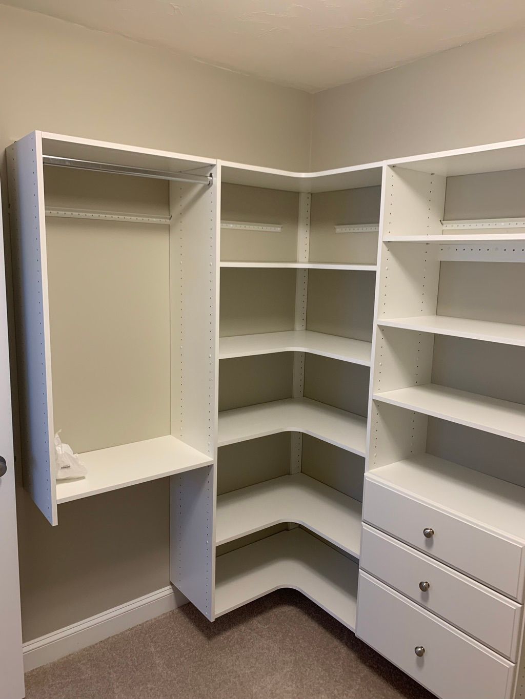 (After) manufactured Custom closet system installa