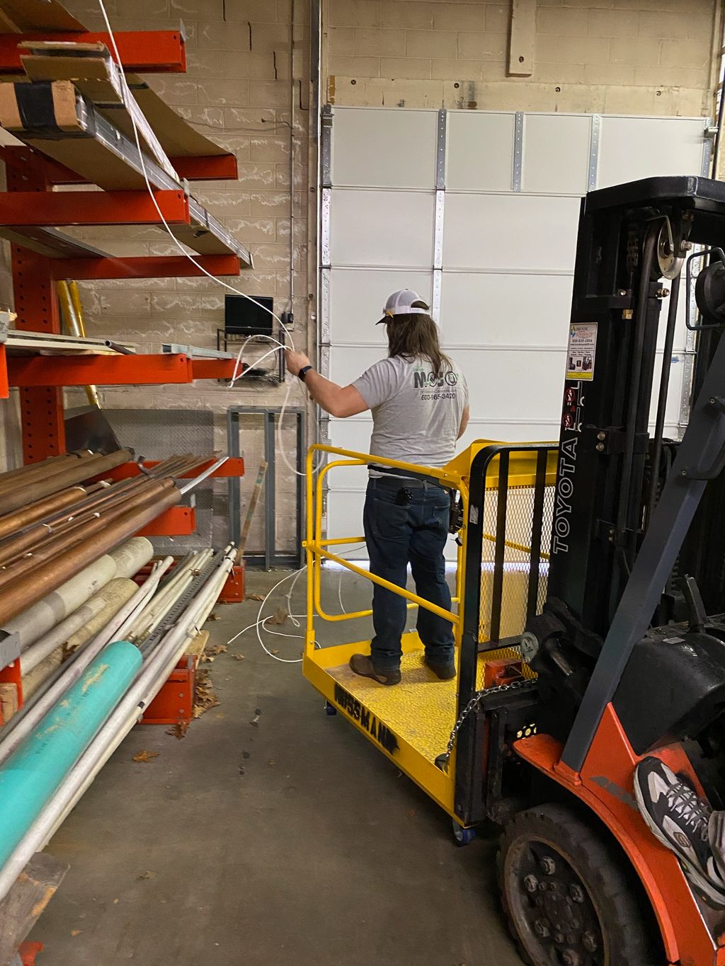 CCTV instalation in a large warehouse.