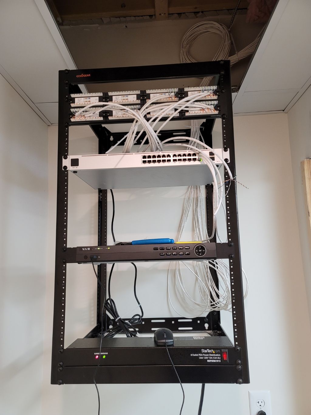 Netowrk rack mid instalation.