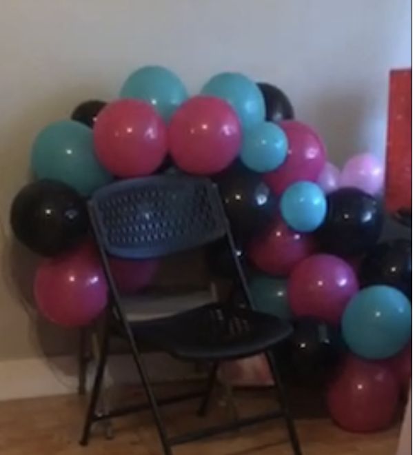 Tiktok Themed Balloon Arch (after being taken down