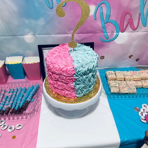 I had a small scale gathering for my gender reveal