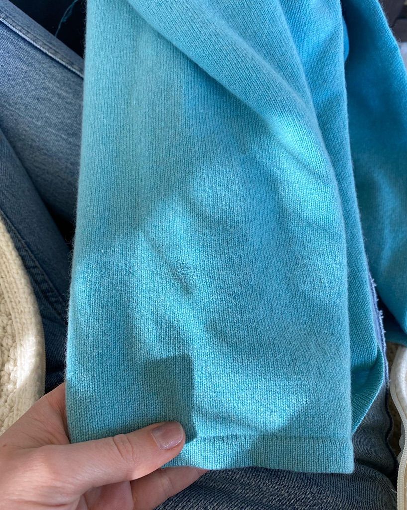 Knit sweater darning.