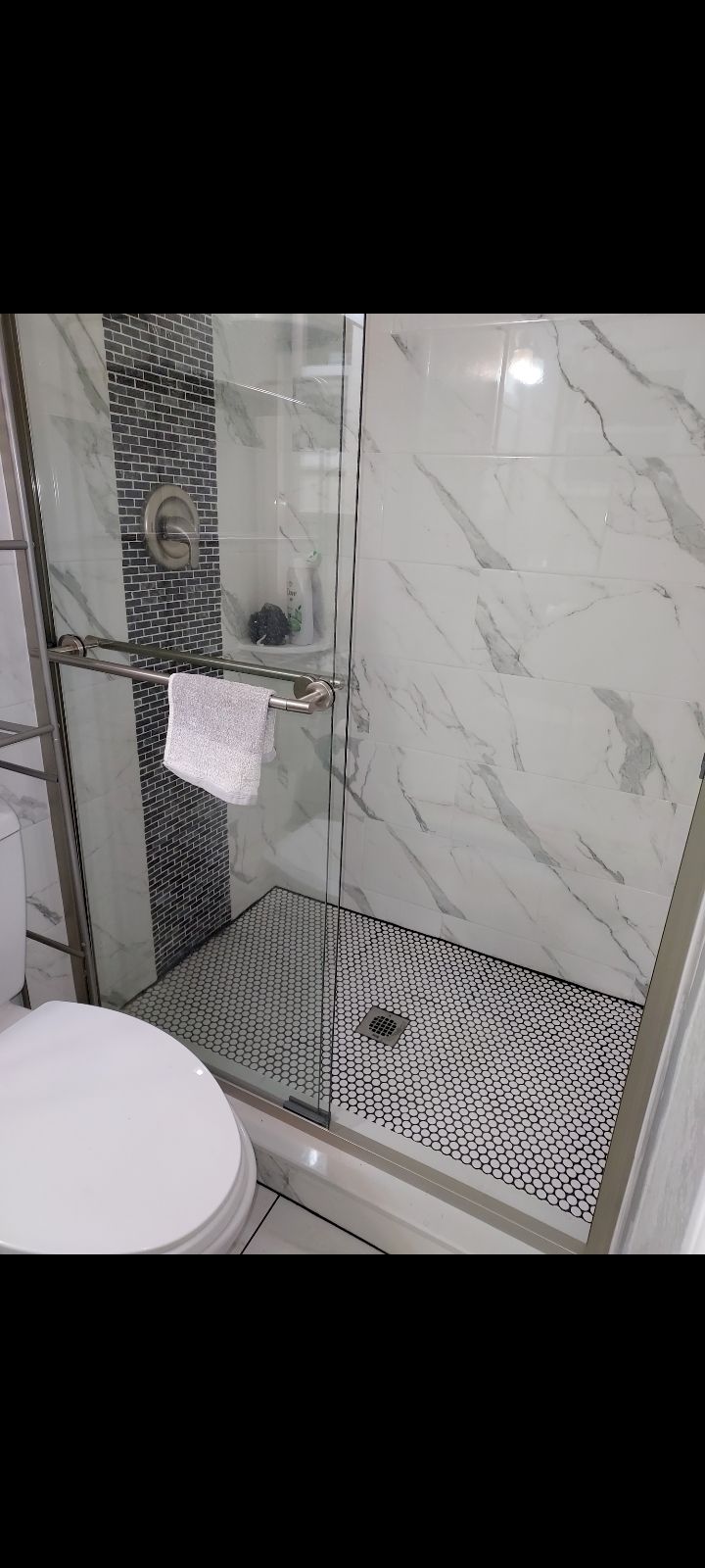 Finish stand up shower to clients idea