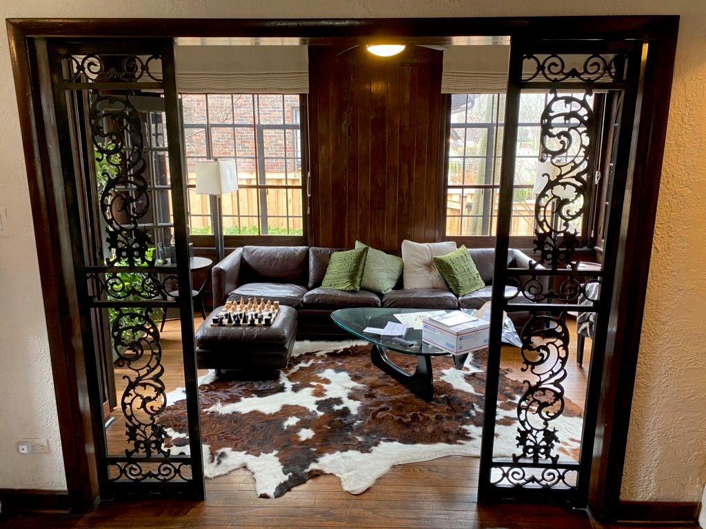 Client wanted her ornamental iron frames cut/welde