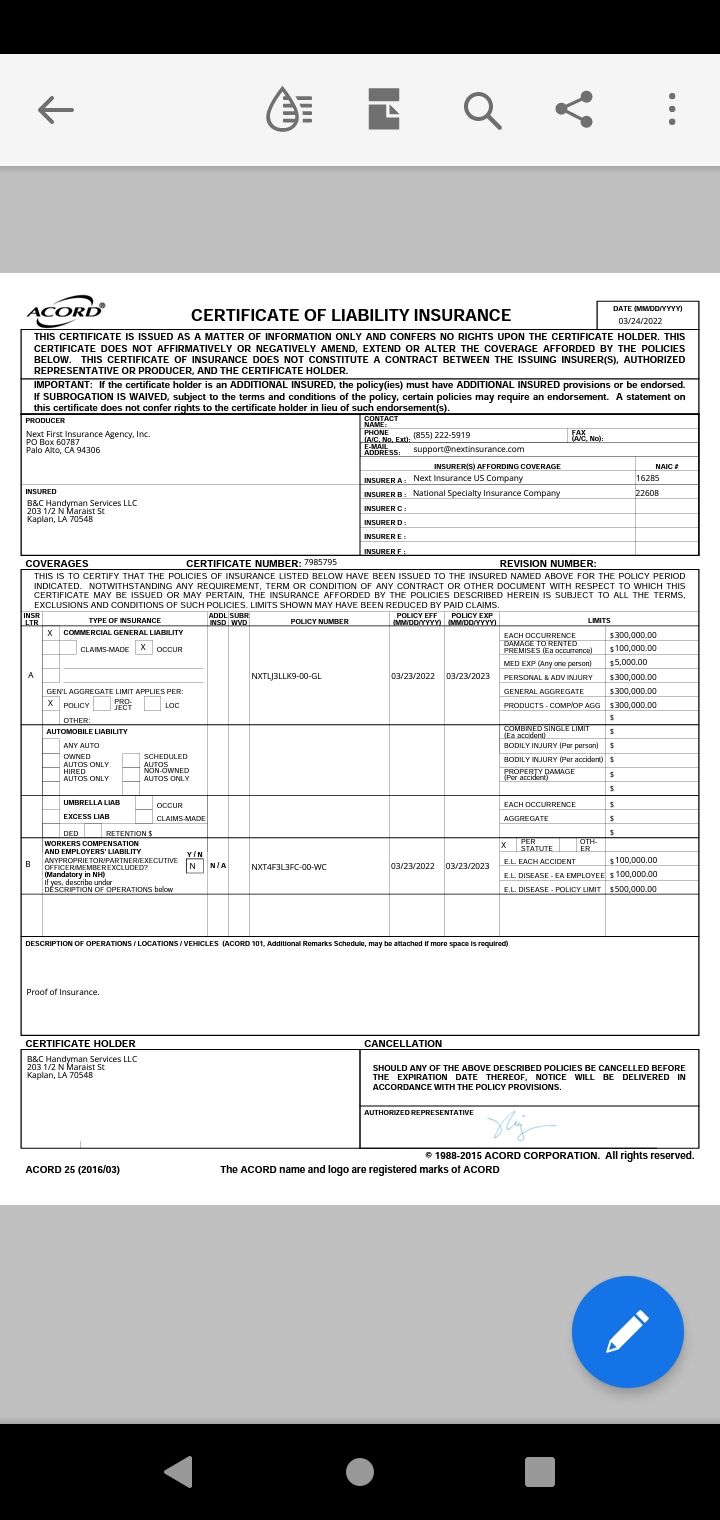 proof of insurance 